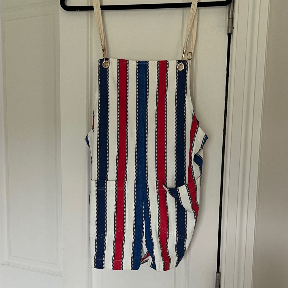 Chic Striped Women's Shorts in Red, Blue, and White